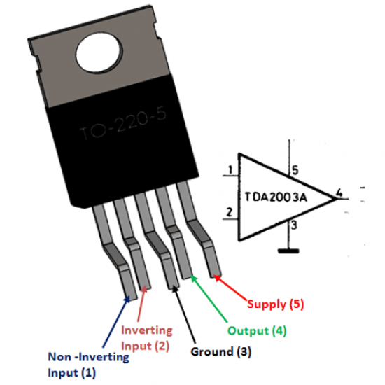 	 TDA2003 10W Audio Amplifier - Twins Chip-pinout